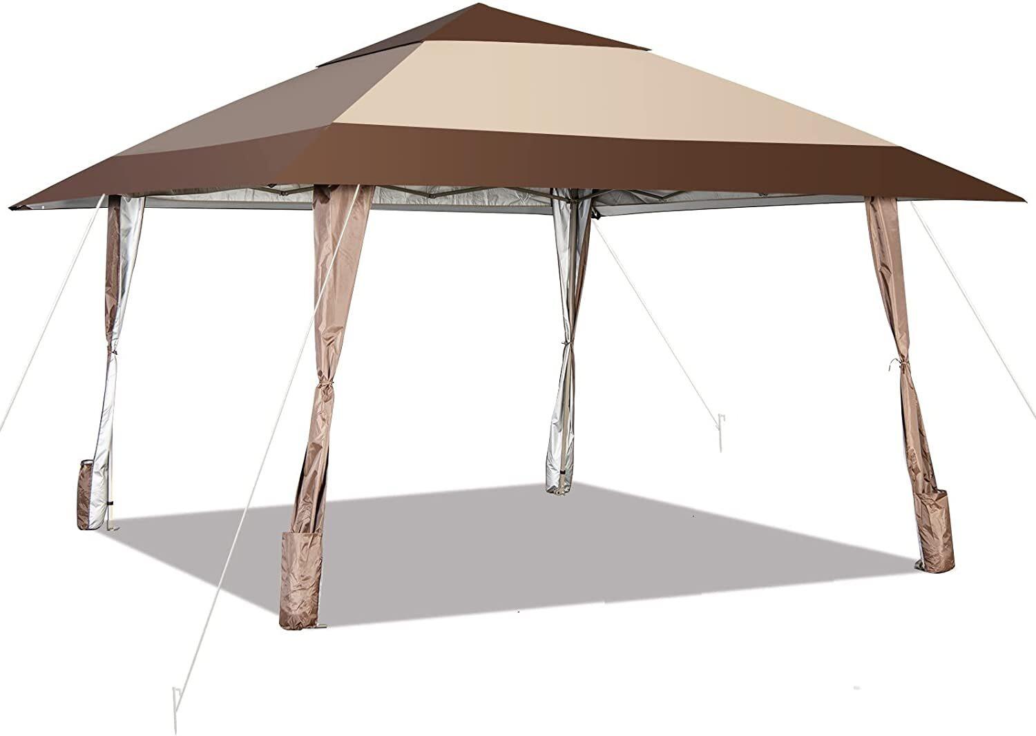 PAVILLON 285cm Beige - Beige, Kunststoff (390/285/390cm) - COSTWAY