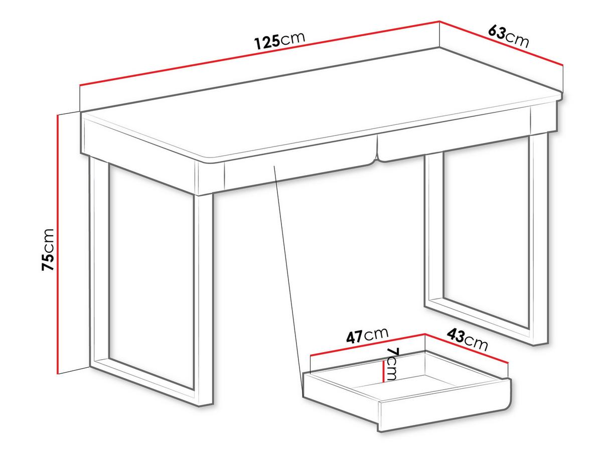 SCHREIBTISCH Luca LC11 - Sandfarben/Schwarz, Holzwerkstoff (125/63/75cm) - MIRJAN24