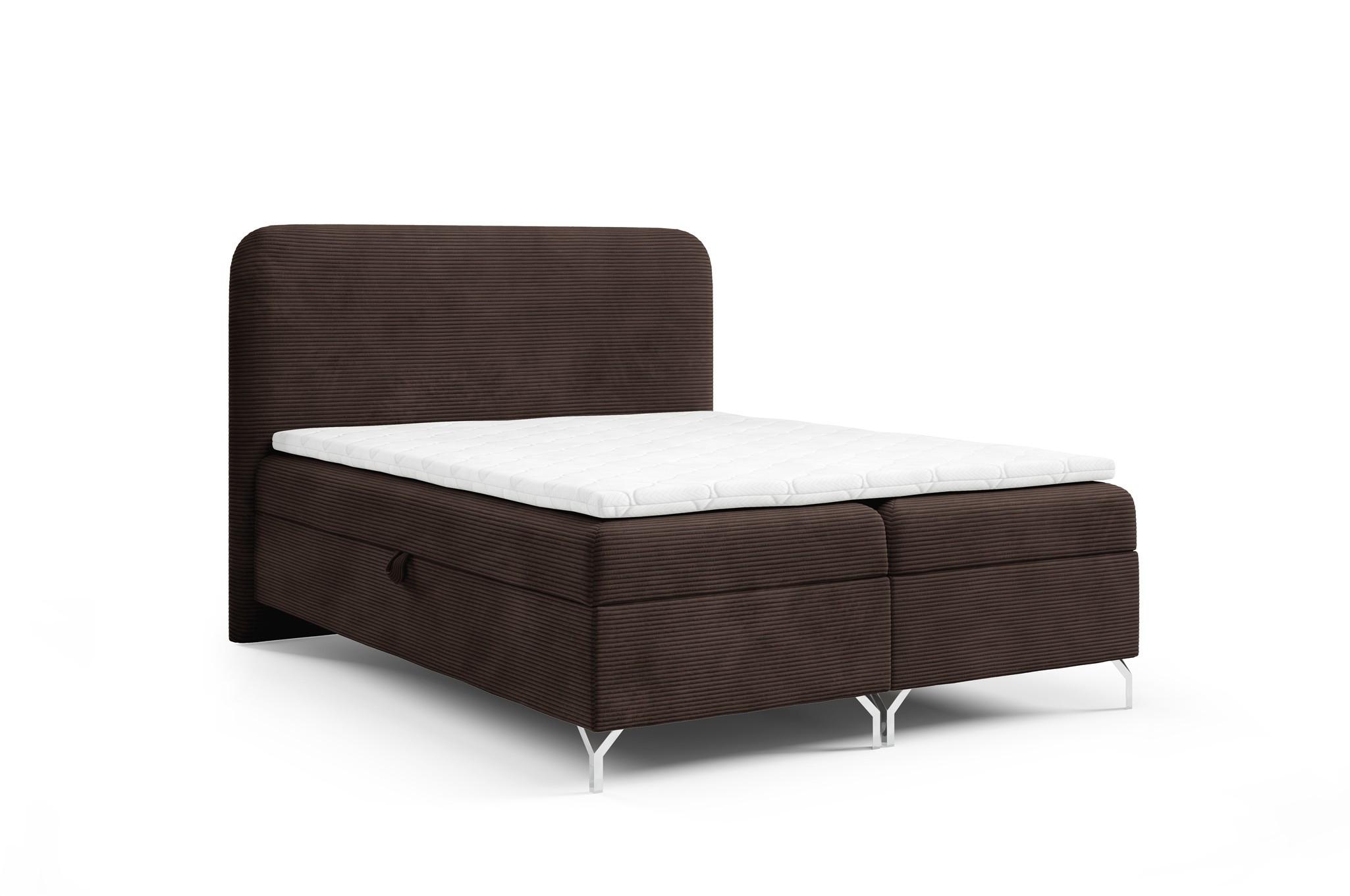 BOXBETT Emilio Premium - Braun, Holzwerkstoff/Textil (140/200cm) - Fun Möbel