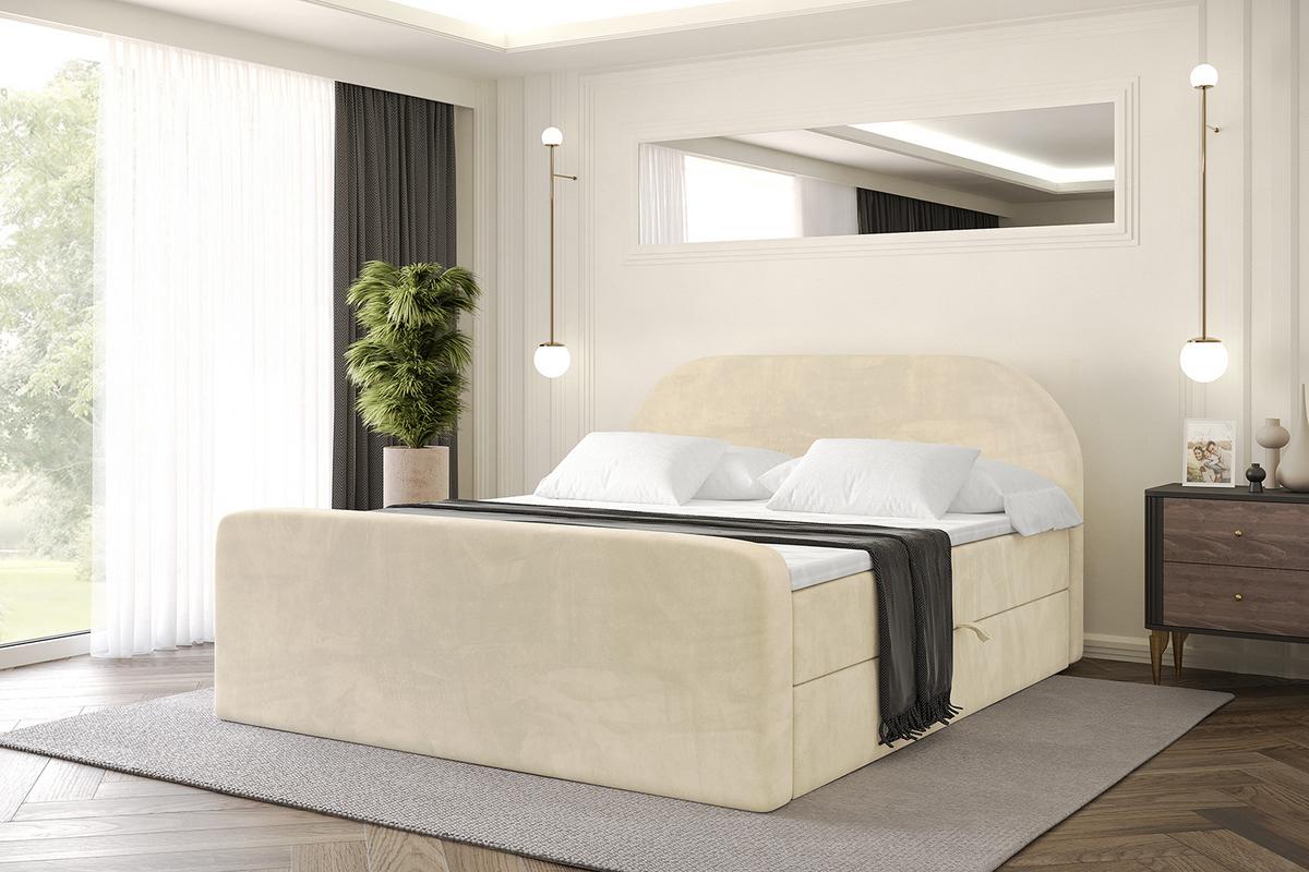 BOXBETT mit Matratze H4 und Lattenrost - NOX-Z - 120x200 - Beige Monolith - Beige, Holzwerkstoff (120/200cm) - ALTDECOR