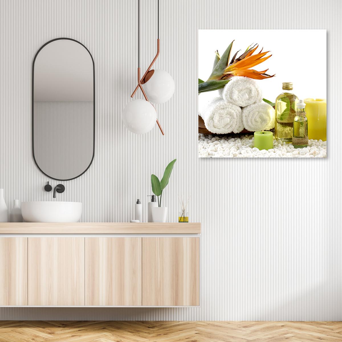 LEINWANDBILD, Abstrakte Kunst - Weiß 50x50cm - Weiß, Textil (50/50cm) - Feeby