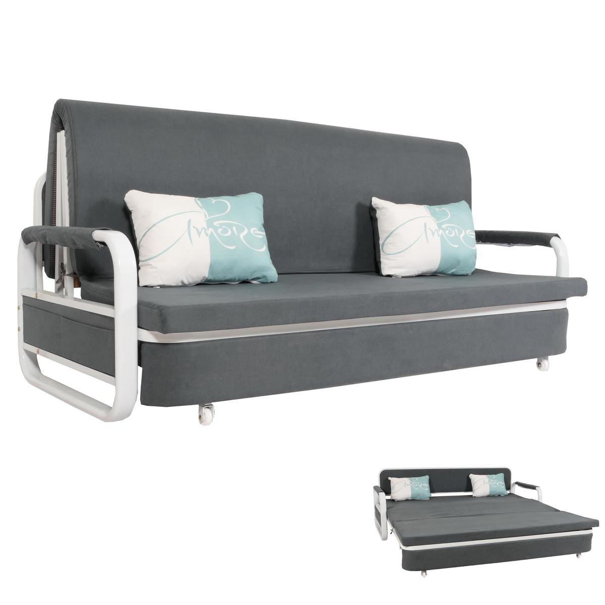 SCHLAFSOFA Anthrazit - Dunkelgrau/Anthrazit, Textil (190/71/185cm) - MCW