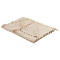 DECKE Beige Fatehpur 130/180 cm - Beige, Naturmaterialien/Textil (130/180cm) - Beliani