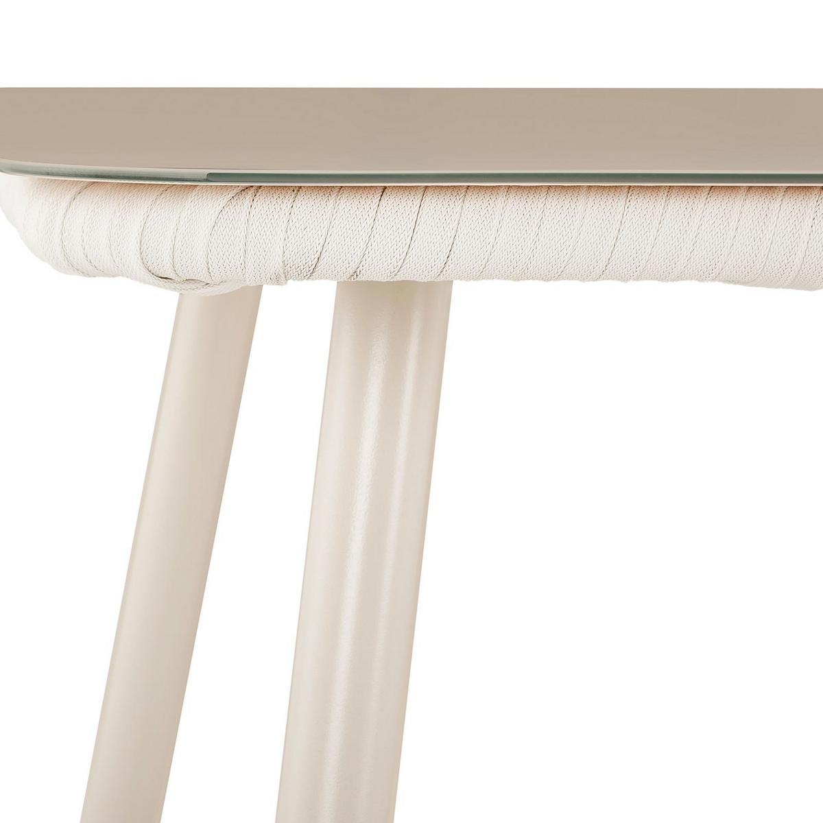 GARTENTISCH VOLONTE beige, cremeweiß - Beige, Glas/Metall (90/160/75cm) - IDIMEX