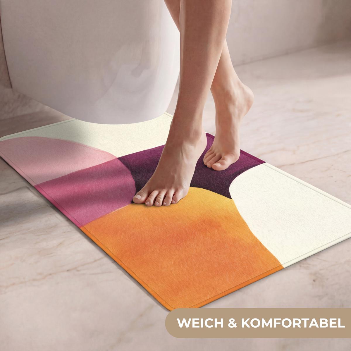 WC-VORLEGER Formen - Abstrakt - Farbenfroh WC Teppich 50x80 cm - Terracotta, Textil (50/1cm) - OnlyWow