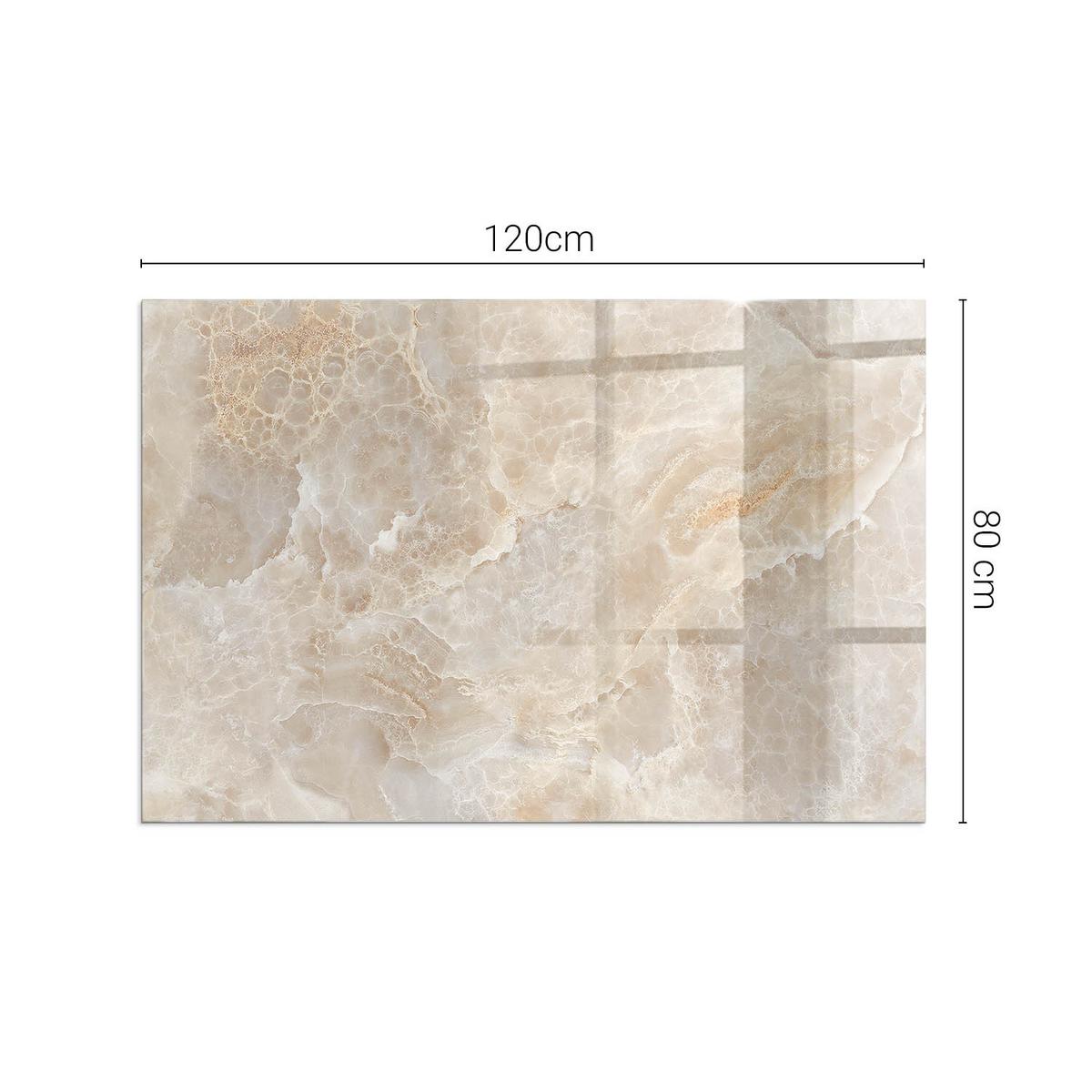 GLASPLATTE für Kamin 120x80 cm - Beige, Glas (120/80/0.4cm) - TULUP