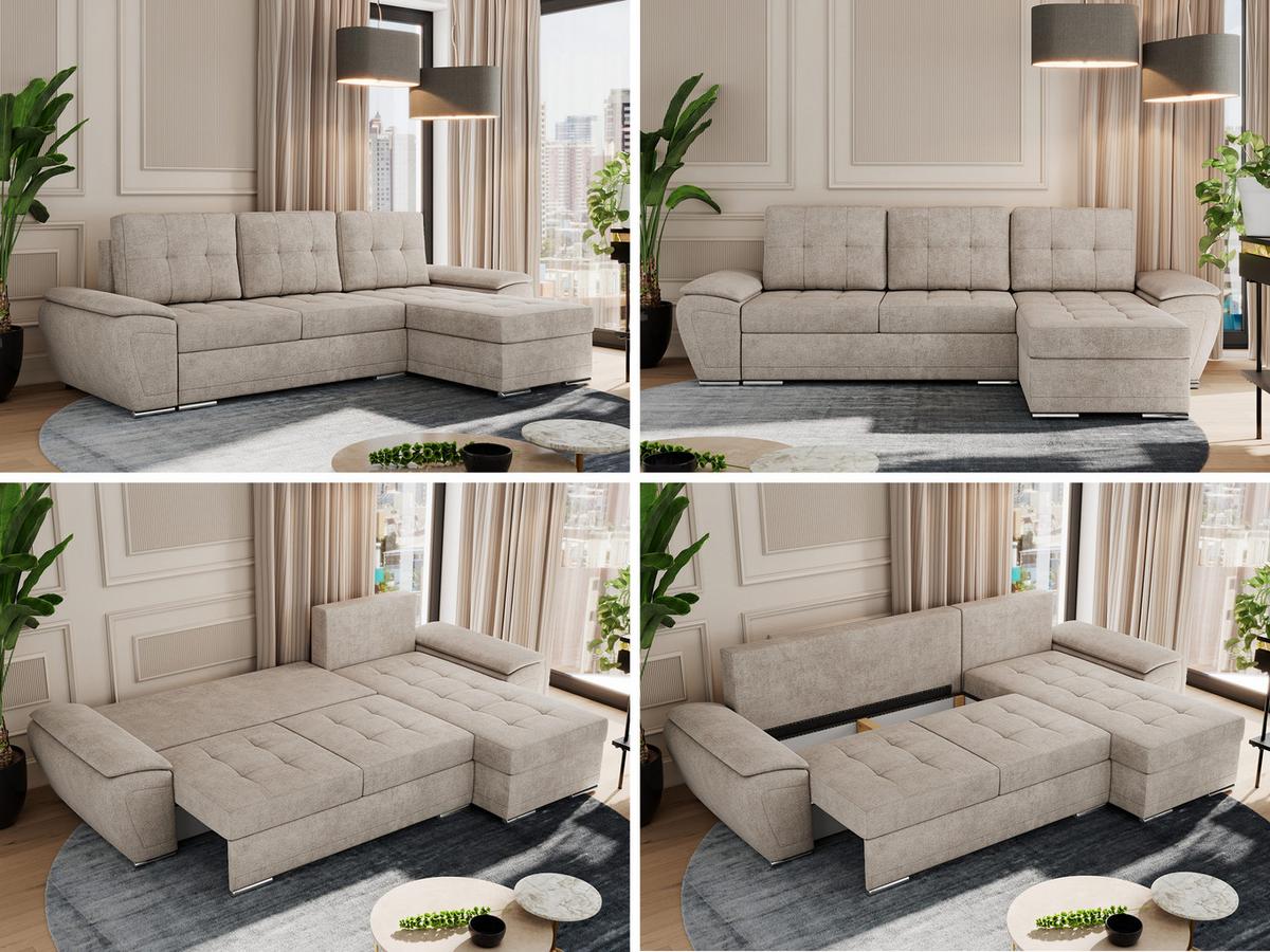 ECKSOFA UMBRIA L Beige Stukture - Beige/Grau, Textil (271/157cm) - MKS
