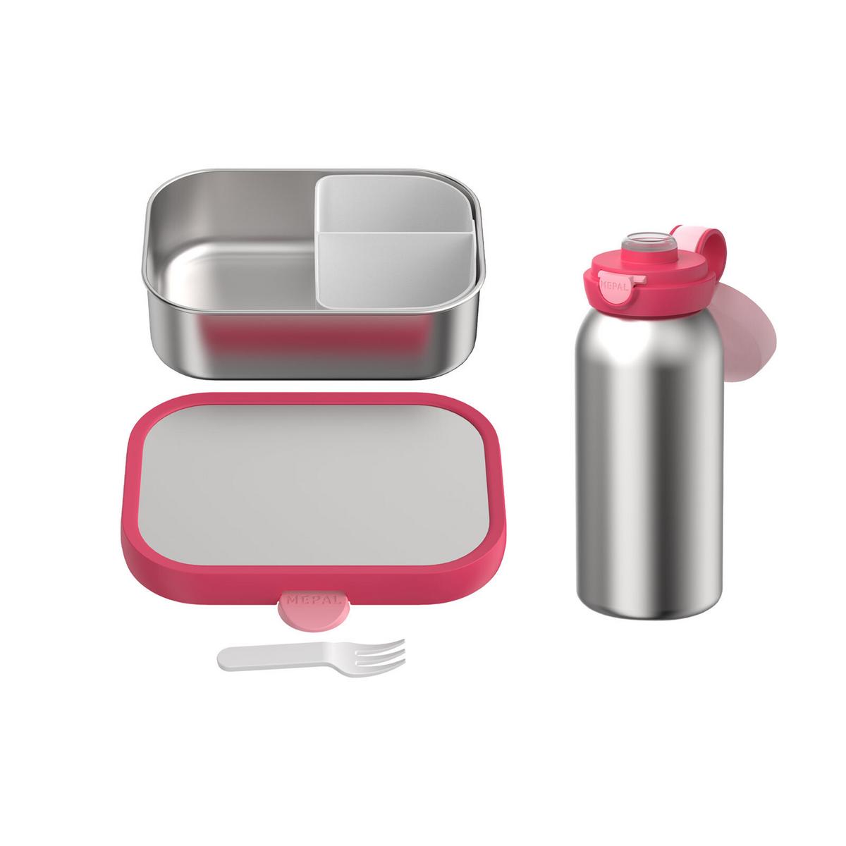 EDELSTAHL-LUNCHSET Campus Cool Pink 2-tlg. - Pink, Kunststoff/Metall (2/2/2cm) - Mepal