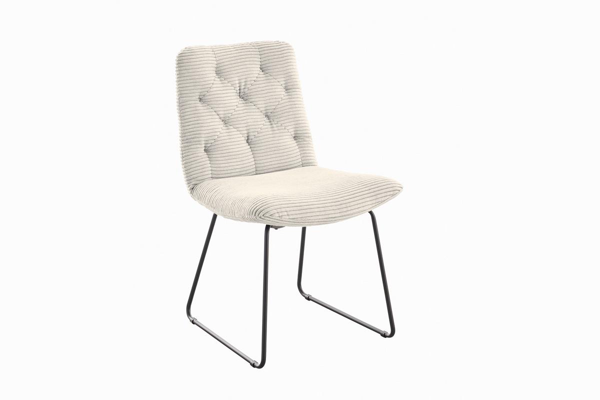 ESSZIMMERSTUHL NEW CHARME Cremeweiß Cord (1er-Set) - Creme, Textil (52/87/66cm) - KAWOLA