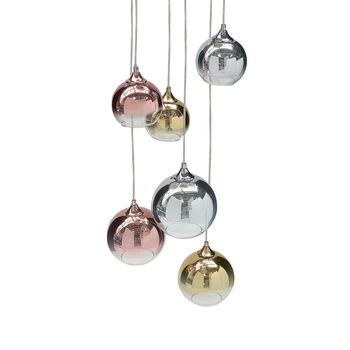 HÄNGELEUCHTE Tooma 35/35/150 cm - Multicolor, Glas (35/35/150cm) - Beliani