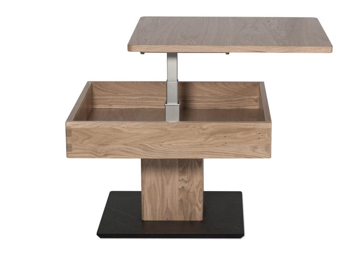 COUCHTISCH Cele 67x67x43 höhenverstellbar;diagonal verschiebbar Wildeiche Bianco - Wildeiche, Holz (67/67/43cm) - 58aufmkessel