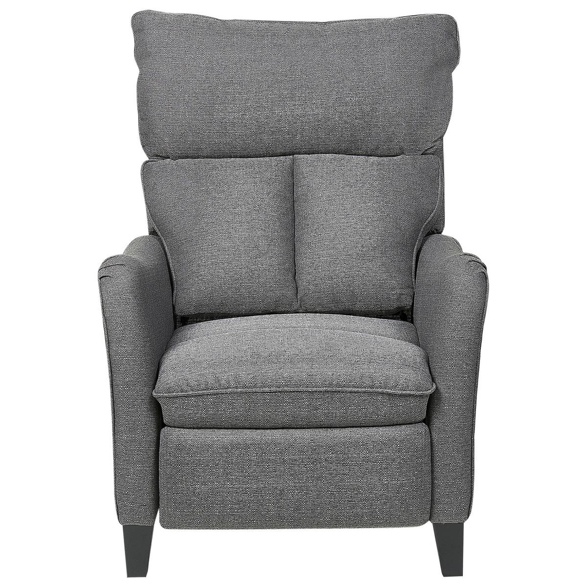 SESSEL grau manuell verstellbar Royston - Schwarz/Grau, Textil (68/108/73cm) - Beliani