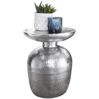 BEISTELLTISCH Aluminium Hammerschlagstruktur Belastbar ENNS, Silber 36x36x46 cm - Silberfarben, Metall (36/36/46cm) - KADIMA DESIGN