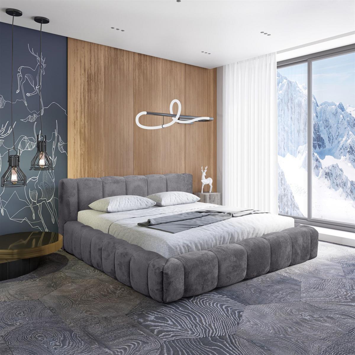 POLSTERBETT Hailey In Tender Way - Grau, Holzwerkstoff/Textil (180/200cm) - Fun Möbel
