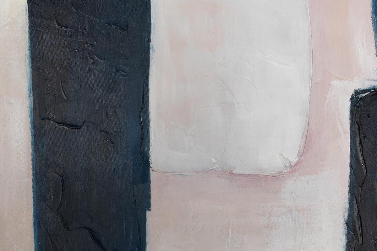 ACRYLBILD HANDGEMALT 75/100 cm - Beige/Schwarz, Holz/Textil (75/100cm) - KUNSTLOFT