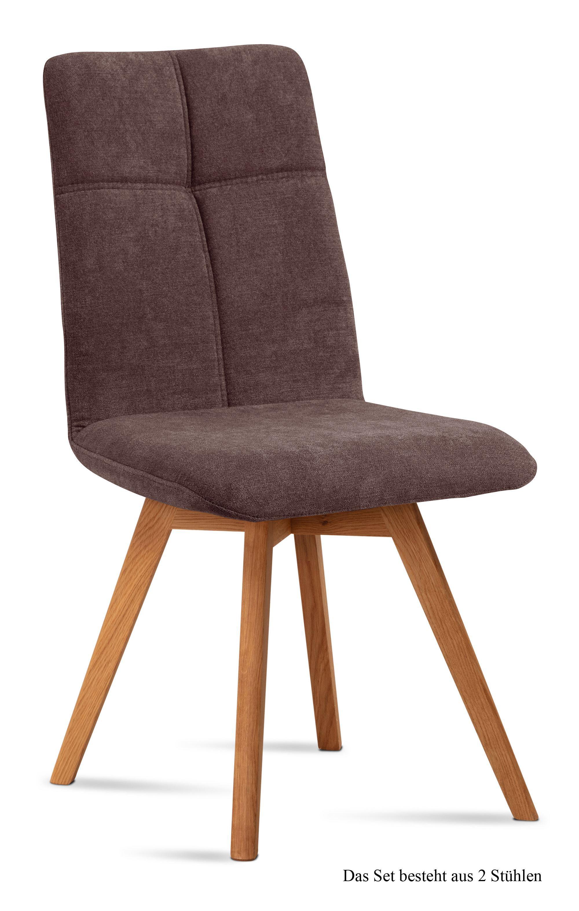 ESSZIMMERSTUHL (2er-Set) Dimut 47x92x60 Eiche geölt/Braun - Eichefarben/Braun, Kunststoff (60/92/47cm) - 58aufmkessel