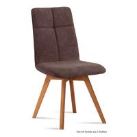 ESSZIMMERSTUHL (2er-Set) Dimut 47x92x60 Eiche geölt/Braun - Eichefarben/Braun, Kunststoff (60/92/47cm) - 58aufmkessel