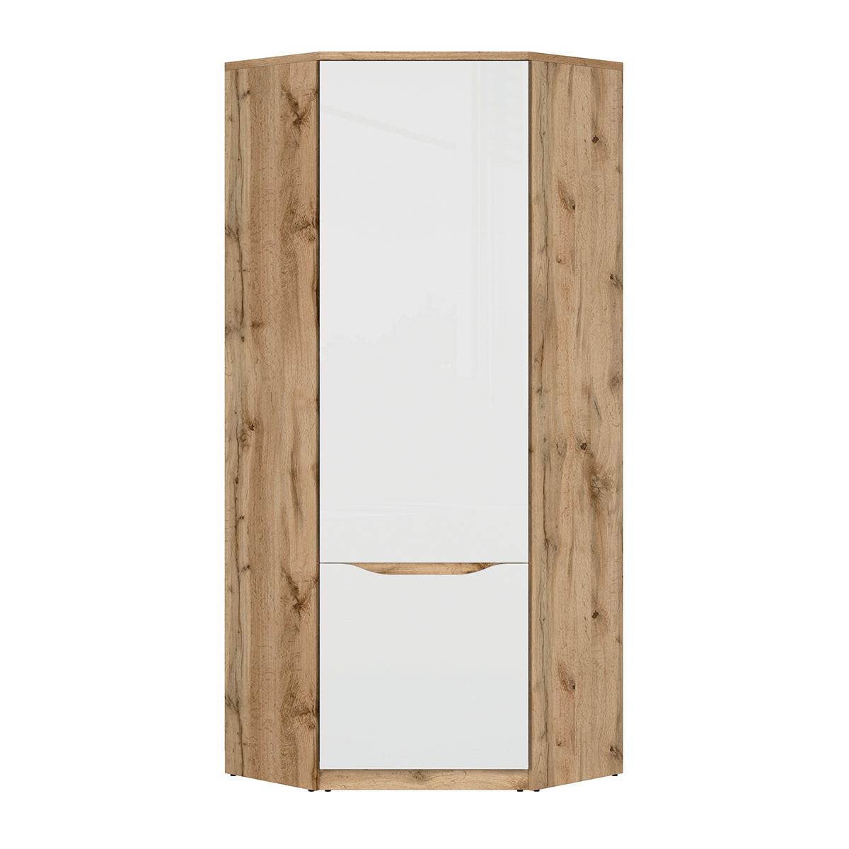 SCHRANK 1 Tür June Weiß und Holz - Weiß, Holzwerkstoff (78/198/79cm) - Petits-meubles