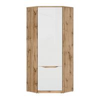 SCHRANK 1 Tür June Weiß und Holz - Weiß, Holzwerkstoff (78/198/79cm) - Petits-meubles