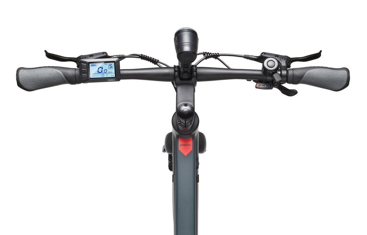 E-BIKE Urban UH210 Elektrofahrrad 28 Zoll Pedelec 417,6 Wh Hinterradmotor 7-Gang Kettenschaltung, leicht - Grau, Metall (111cm) - Telefunken