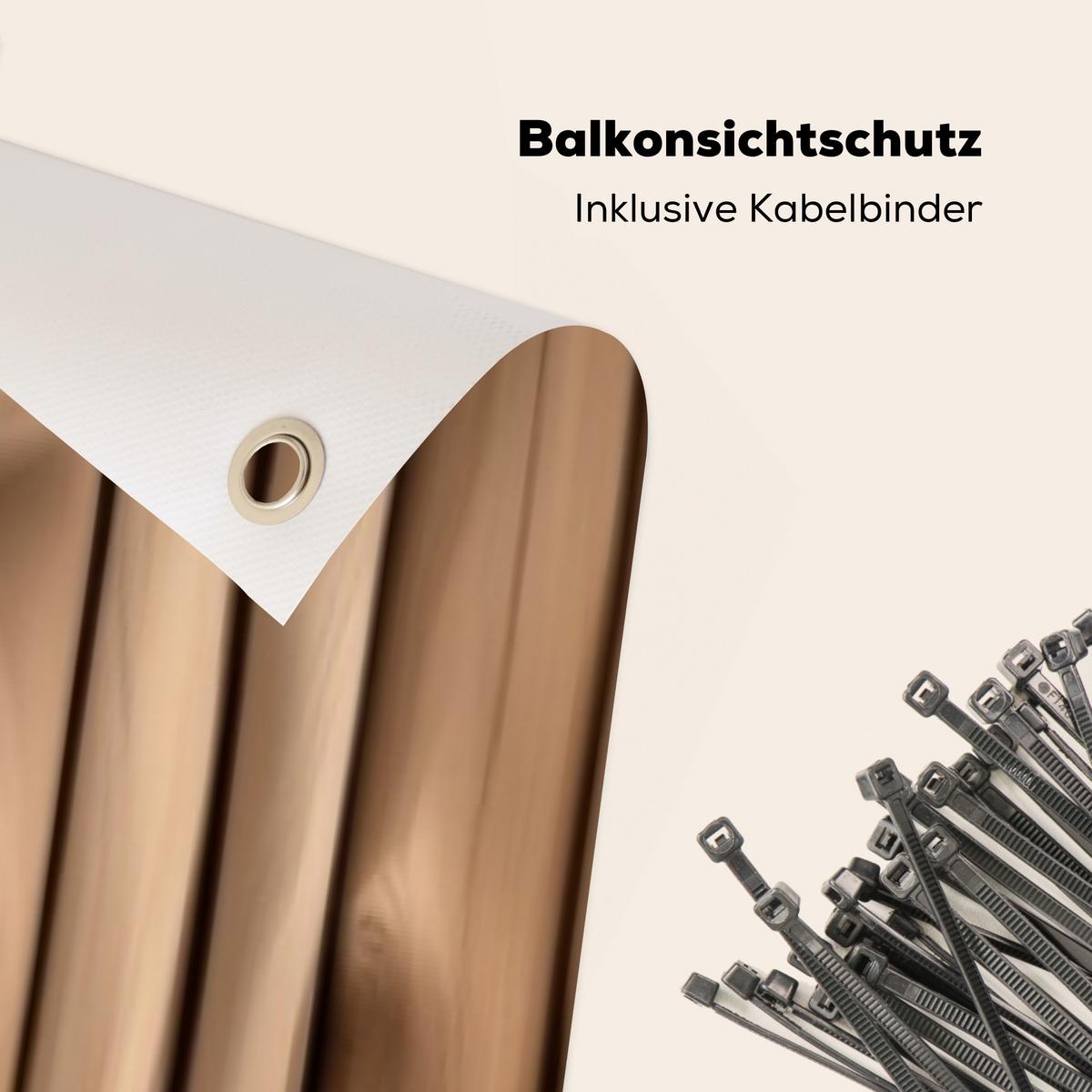 BALKON-SICHTSCHUTZ Holz - Stiel - Hellbraun Groß 500x95 cm - Ahornfarben, Kunststoff (500/95cm) - MuchoWow