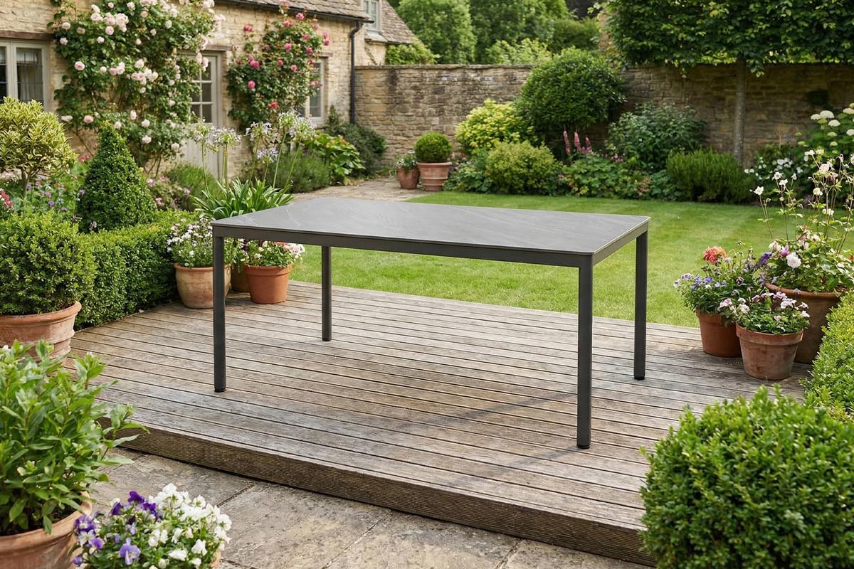 GARTENTISCH LONGA Anthrazit Keramik - Dunkelgrau, Keramik (90/180/75cm) - KAWOLA