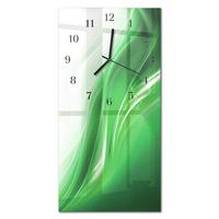 WANDUHR aus Glas 30x60 cm - Abstraktion - Grün, Glas (30/60/0.4cm) - TULUP