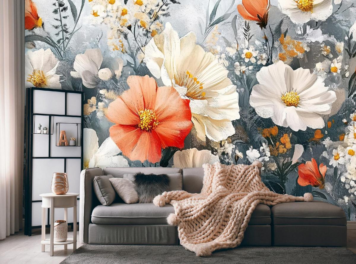 FOTOTAPETE Blumenwiese Wohnzimmer Deko Vlies Tapete 400x280 - Multicolor, Papier (400/280cm) - Wallarena