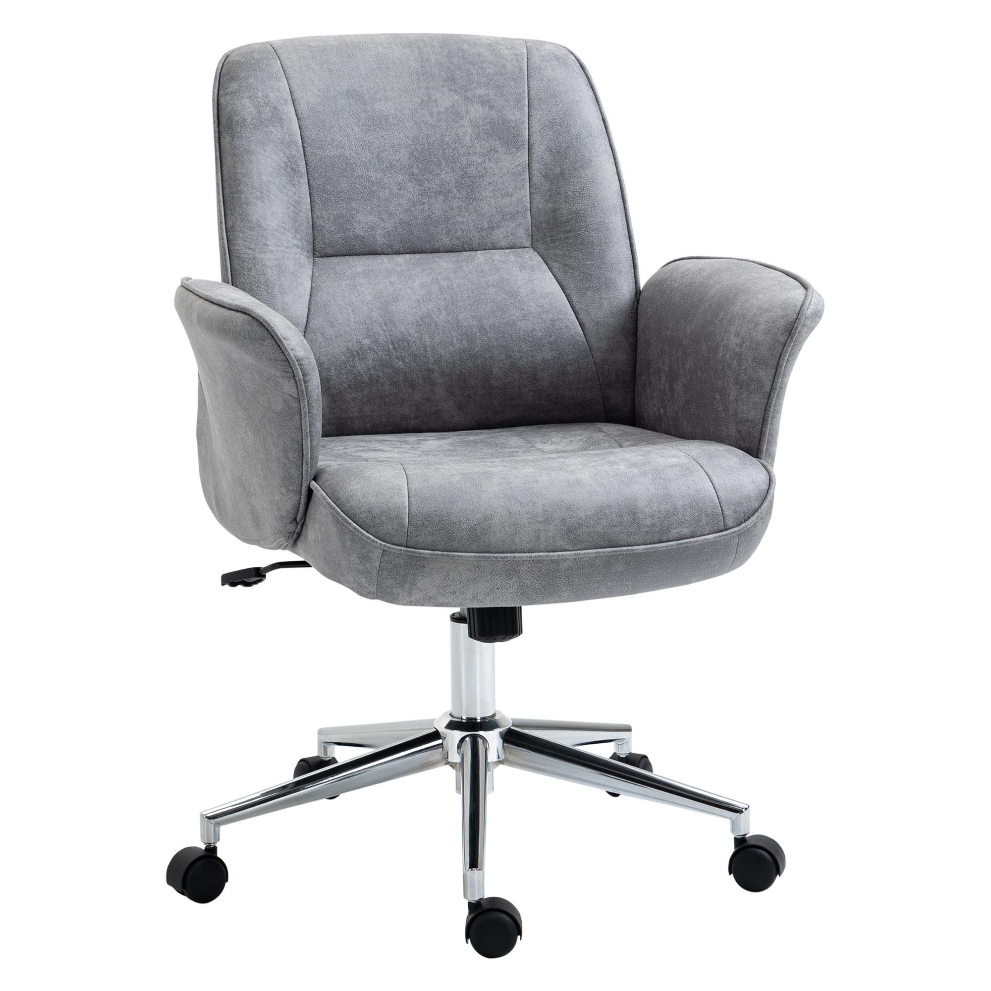 BÜROSTUHL Schreibtischstuhl drehbar verstellbar Mikrofaser Schaumstoff Grau - Hellgrau, Kunststoff (70/106/65cm) - Vinsetto
