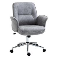 BÜROSTUHL Schreibtischstuhl drehbar verstellbar Mikrofaser Schaumstoff Grau - Hellgrau, Kunststoff (70/106/65cm) - Vinsetto