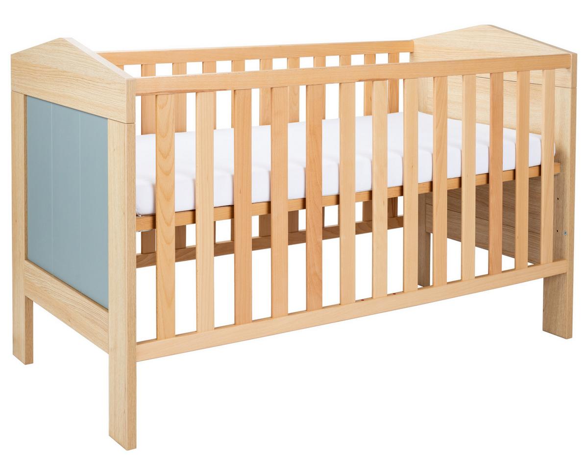 BABYZIMMER SET Roofy 2-tlg. Soft-Close - Salbeigrün/Eichefarben, Leder/Holz (1/1/1cm) - arthur berndt