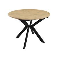 TISCH Leia 100 Ausziehbarer - Schwarz/Naturfarben, Holzwerkstoff/Metall (100/100/76cm) - MIRJAN24