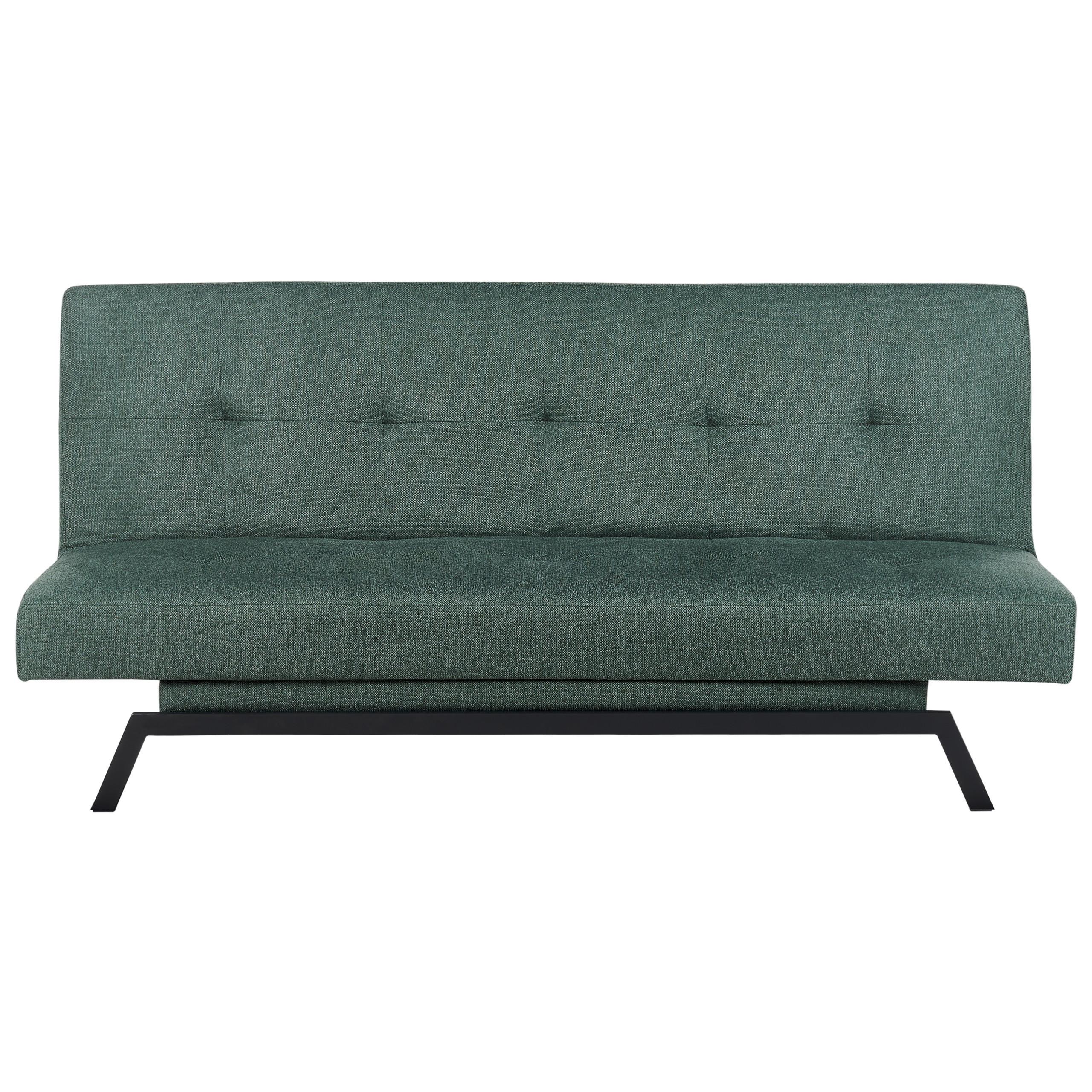 3-SITZER-SCHLAFSOFA grün Leeds - Schwarz/Grün, Textil (188/85/93cm) - Beliani