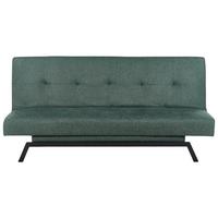 3-SITZER-SCHLAFSOFA grün Leeds - Schwarz/Grün, Textil (188/85/93cm) - Beliani