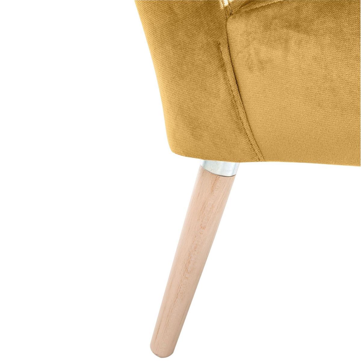 SESSEL Kassi Bezug Samtvelours Buche natur / mais - Gelb, Kunststoff (69/80/68cm) - 58aufmkessel