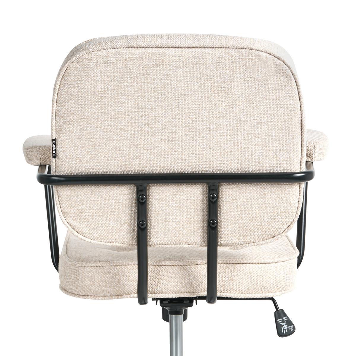 SCHREIBTISCHSTUHL Stoff Hellbeige Pawnee - Beige, Textil (64/88/64cm) - Beliani