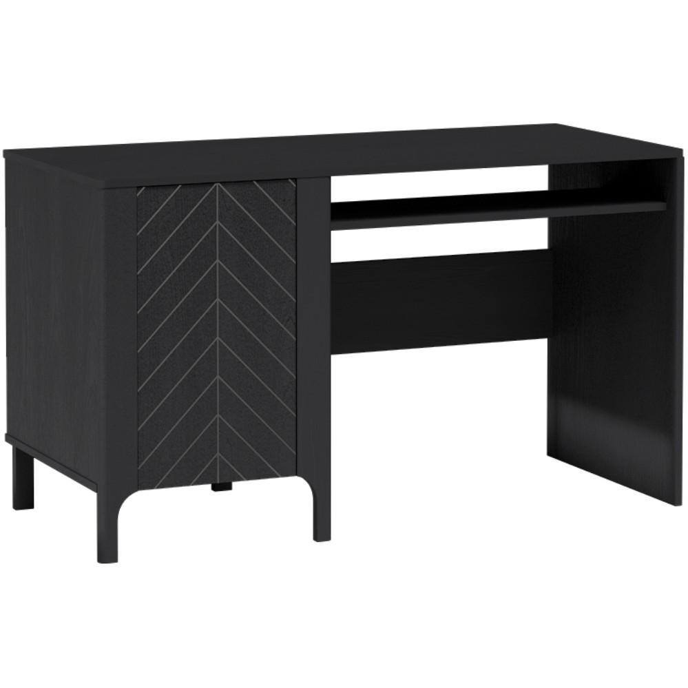SCHREIBTISCH Lume mit einer Tür, 135 cm, schwarz - Schwarz, Holzwerkstoff (60/135/77.5cm) - Beautysofa