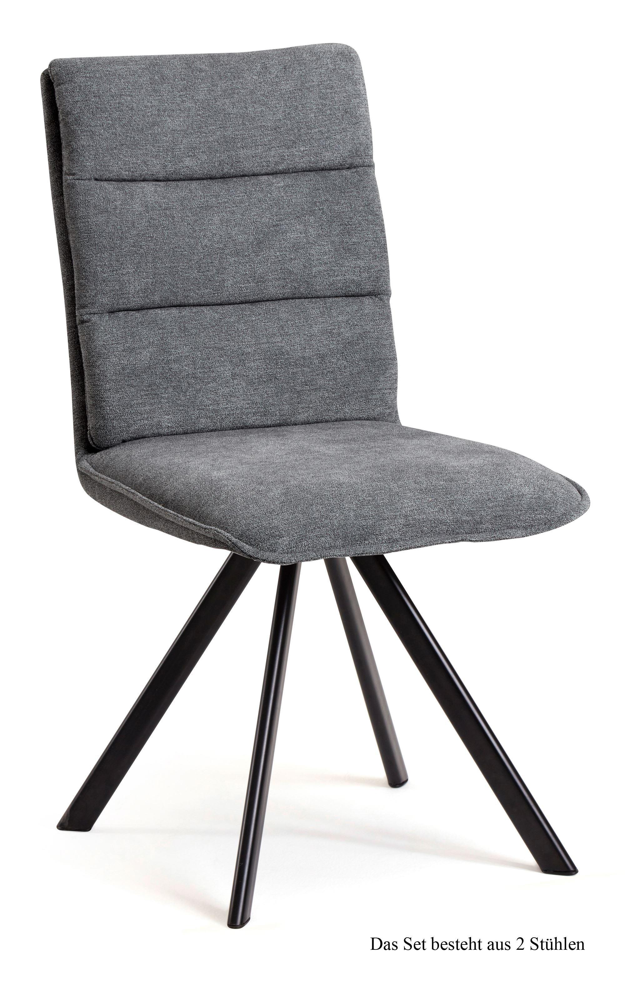 ESSZIMMERSTUHL drehbar (2er-Set) Devan 47x92x60 Schwarz/Grau - Schwarz/Grau, Kunststoff (60/92/47cm) - 58aufmkessel