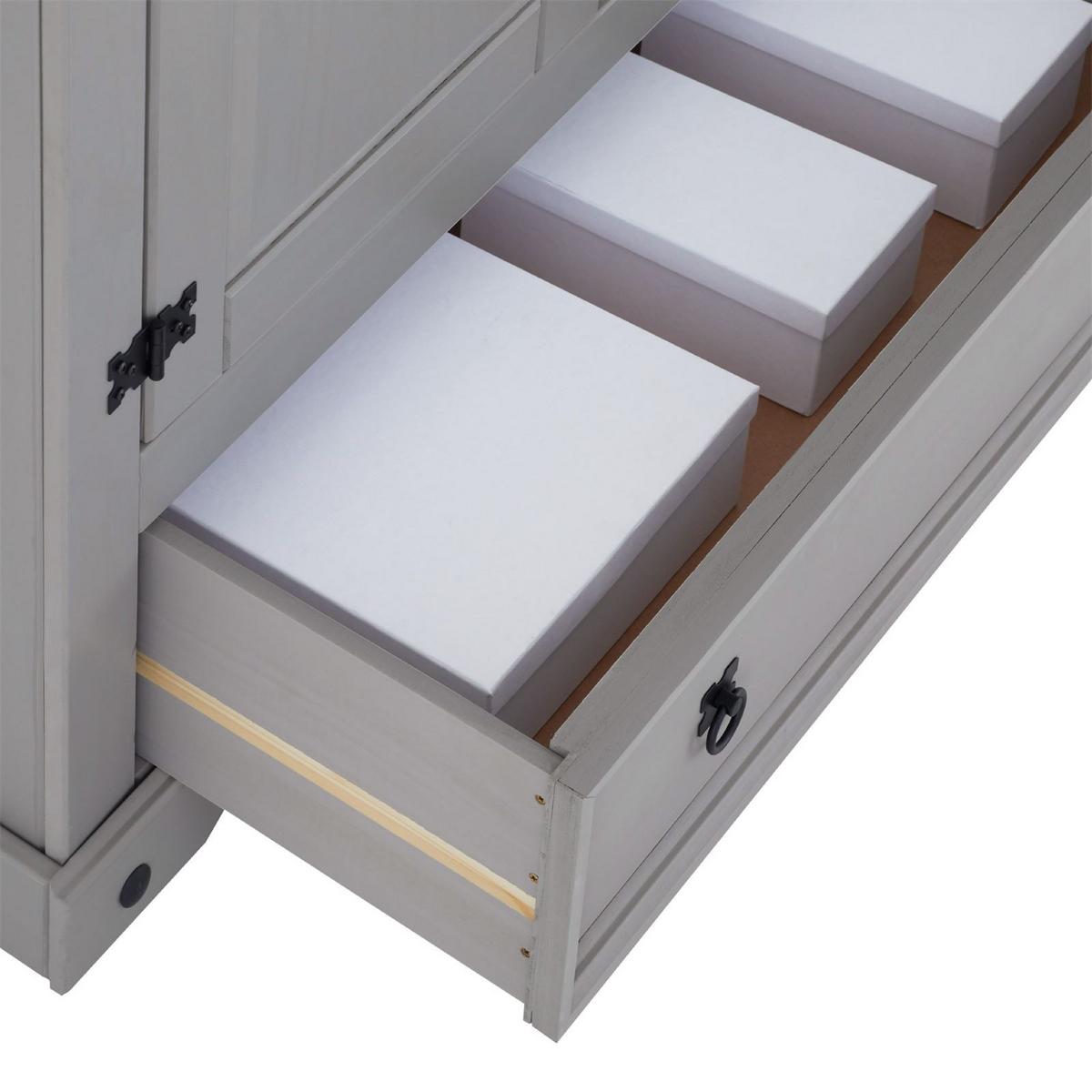 KLEIDERSCHRANK RAMON grau/natur - Naturfarben/Grau, Holz (100/179/51cm) - CARO-Möbel