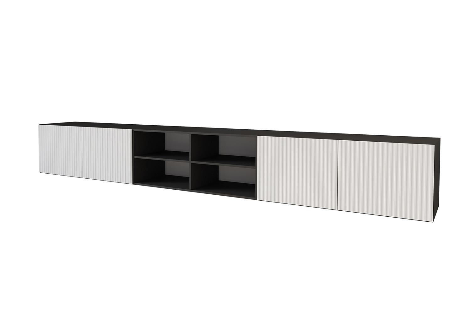 LOWBOARD NOA-2-W 3x100x40x40 cm - Schwarz / Weiß - Weiß, Holzwerkstoff (300/40/40cm) - ALTDECOR