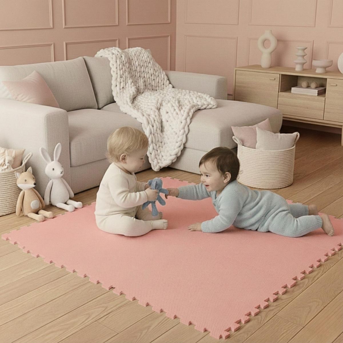 SPIELMATTE ab Null - 90 cm Baby Puzzlematte Rosa - Rosa, Kunststoff (30/30cm) - Littletom