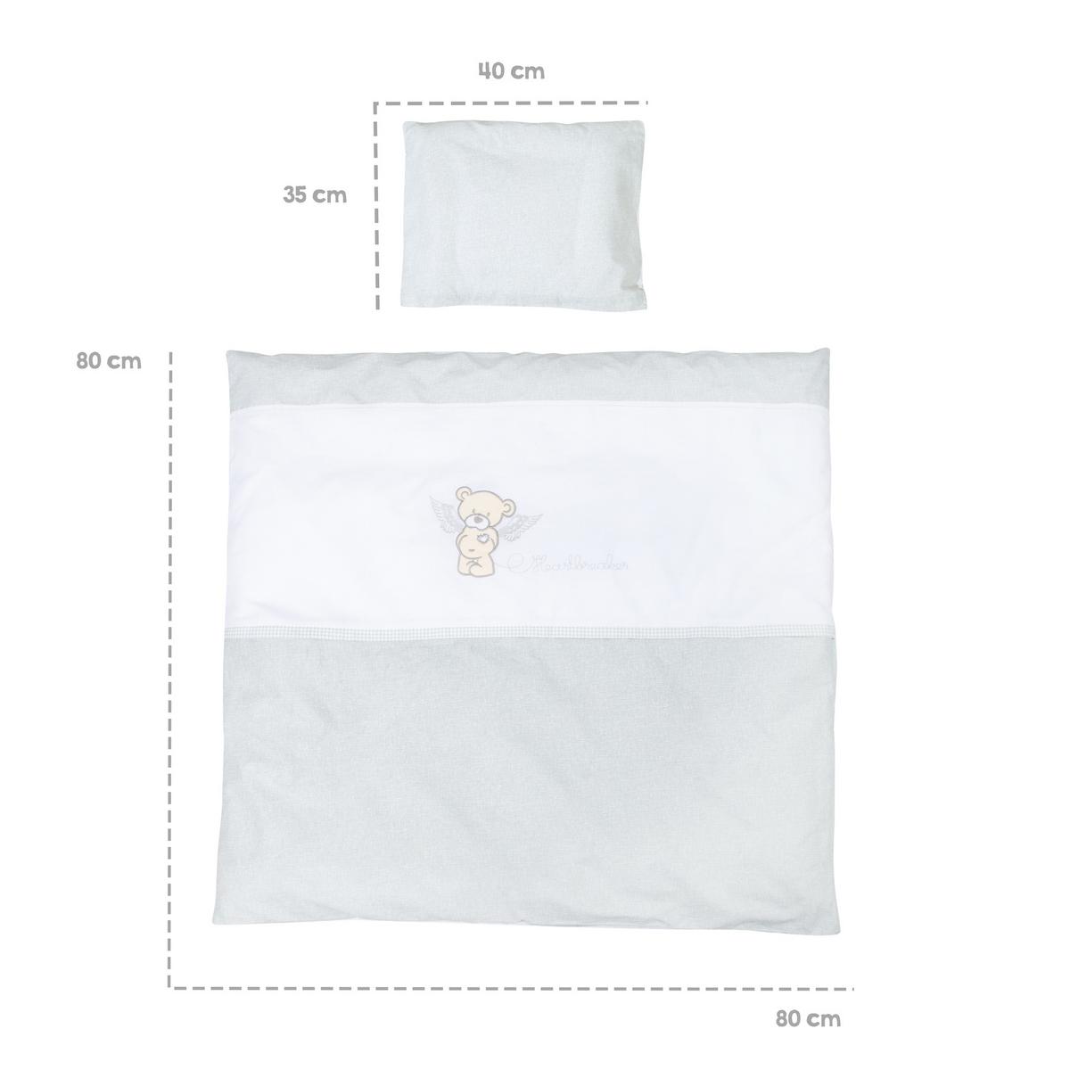 BABYWIEGENSETT Heartbreakerbär - Weiß, Holzwerkstoff/Textil (40/90cm) - Roba