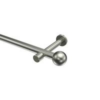 GARDINENSTANGE Prestige Luino 100 cm, 1-läufig (ohne Ringe), 20 mm Ø Edelstahl-Optik - Edelstahlfarben, Metall (100cm) - INTERDECO