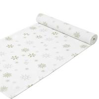 TISCHLÄUFER Weihnachten 44/178 cm, weiß mit Schneeflocken - Weiß, Textil (44/178cm) - Homescapes