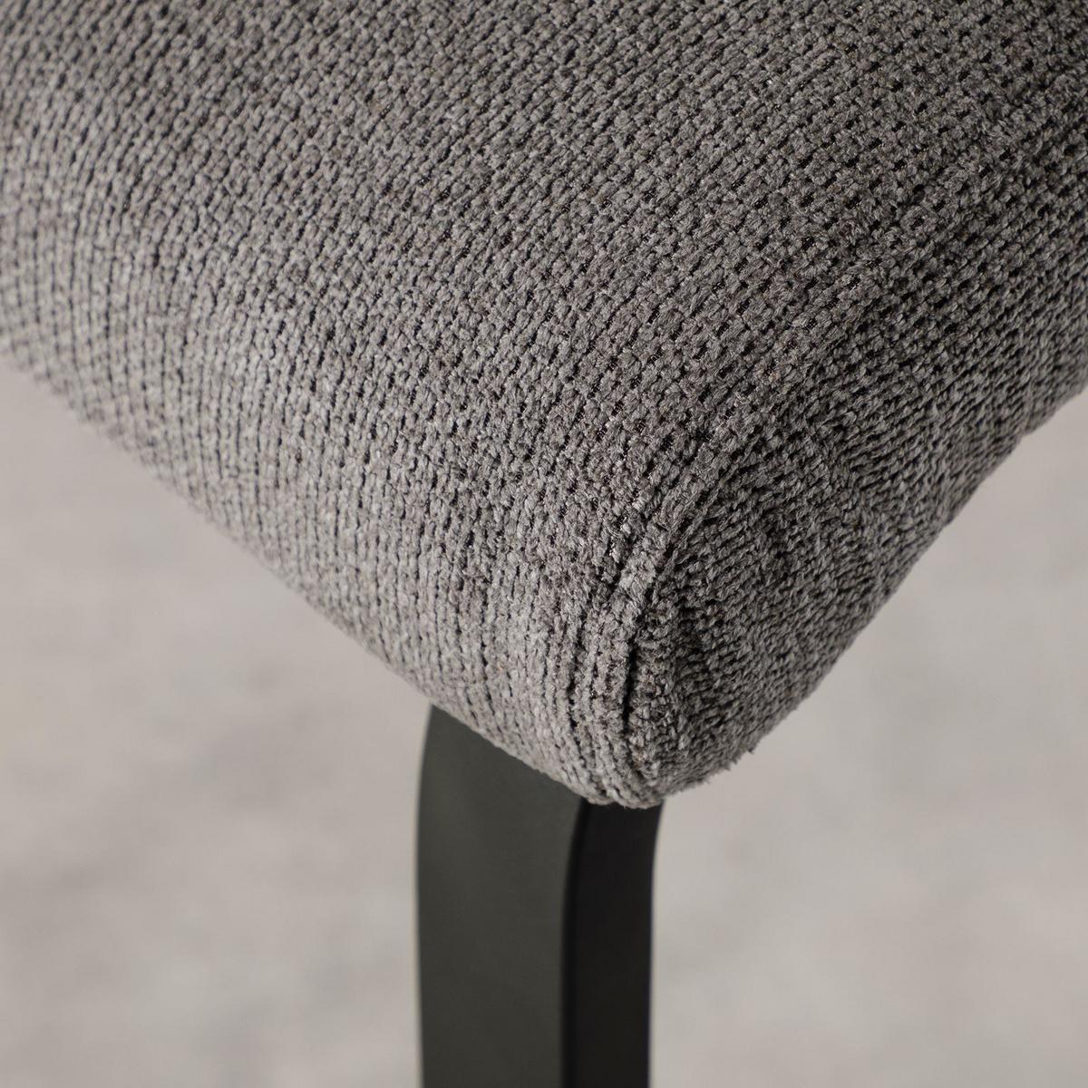 ESSZIMMERBANK VILAS schwarz, dunkelgrau - Schwarz, Textil/Metall (136/89/59cm) - IDIMEX