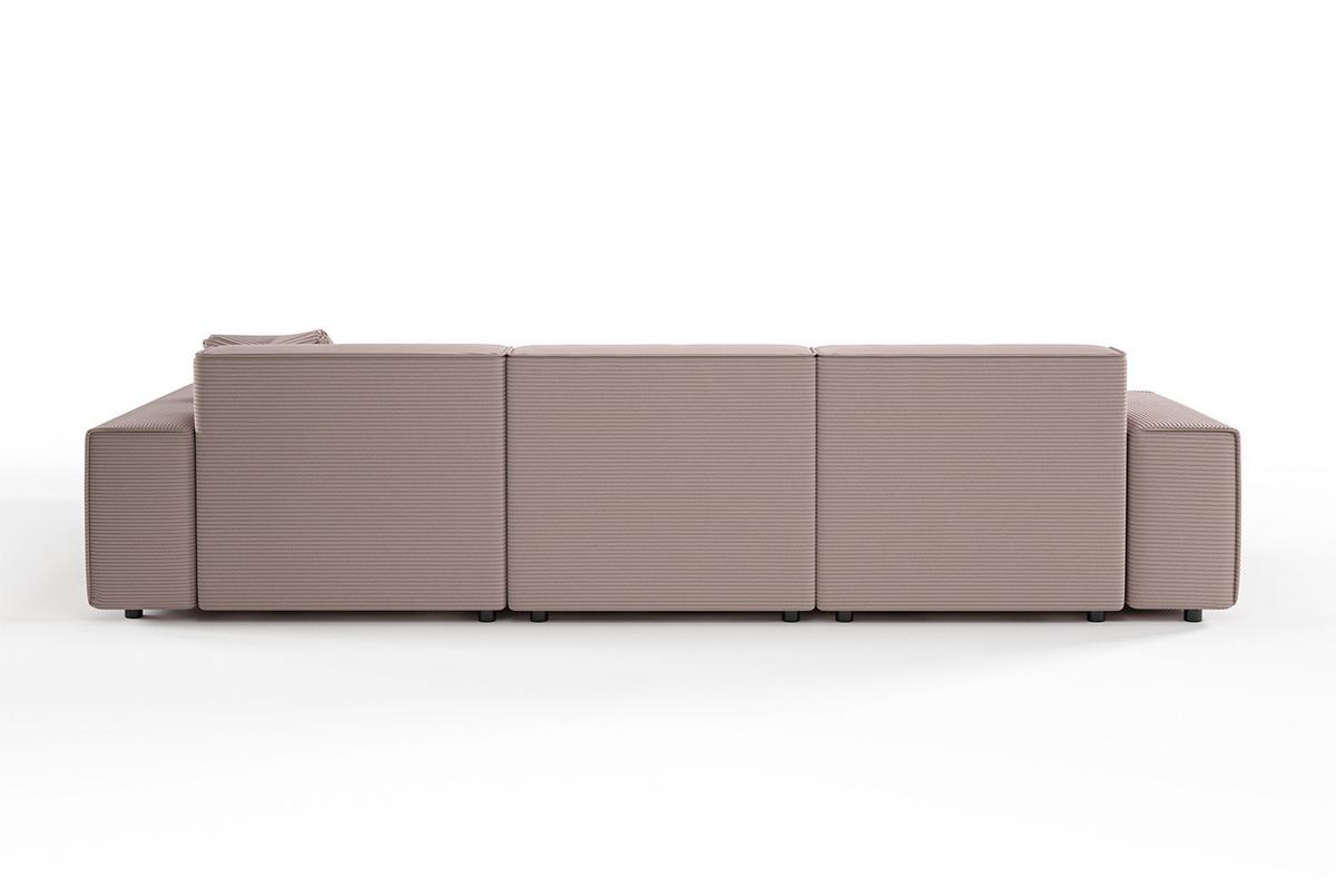 ECKSOFA RANI Pink Cord - Schwarz/Rosa, Kunststoff/Textil (299/189cm) - KAWOLA