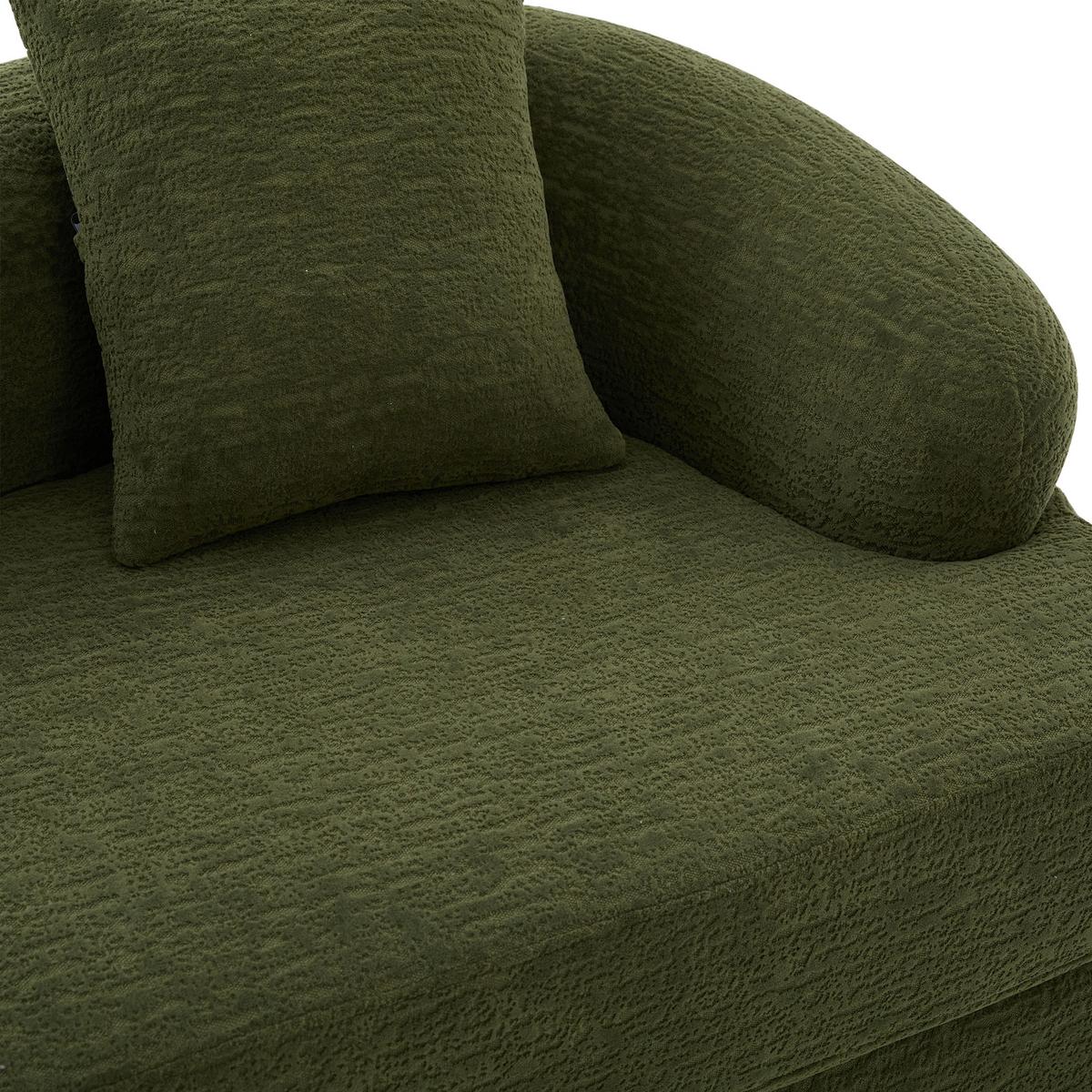 SCHLAFSOFA 2-in-1 Klappbett Grün Chenille 2-Sitzer mit Kissen - Grün, Textil (157/65/84cm) - Urban Meuble