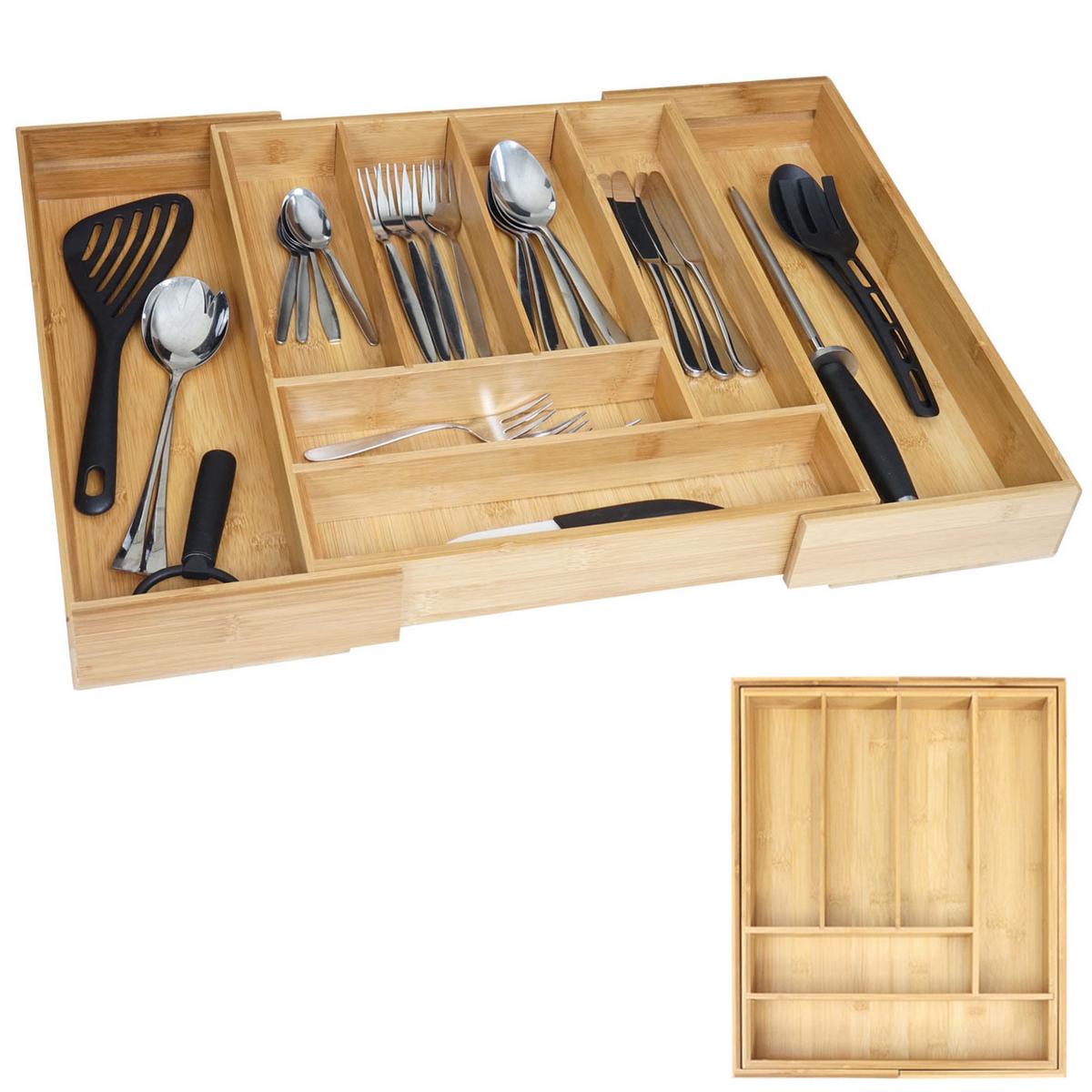 BESTECKKASTEN AUSZIEHBAR Holz - Braun, Holz (58/6/45cm) - MCW