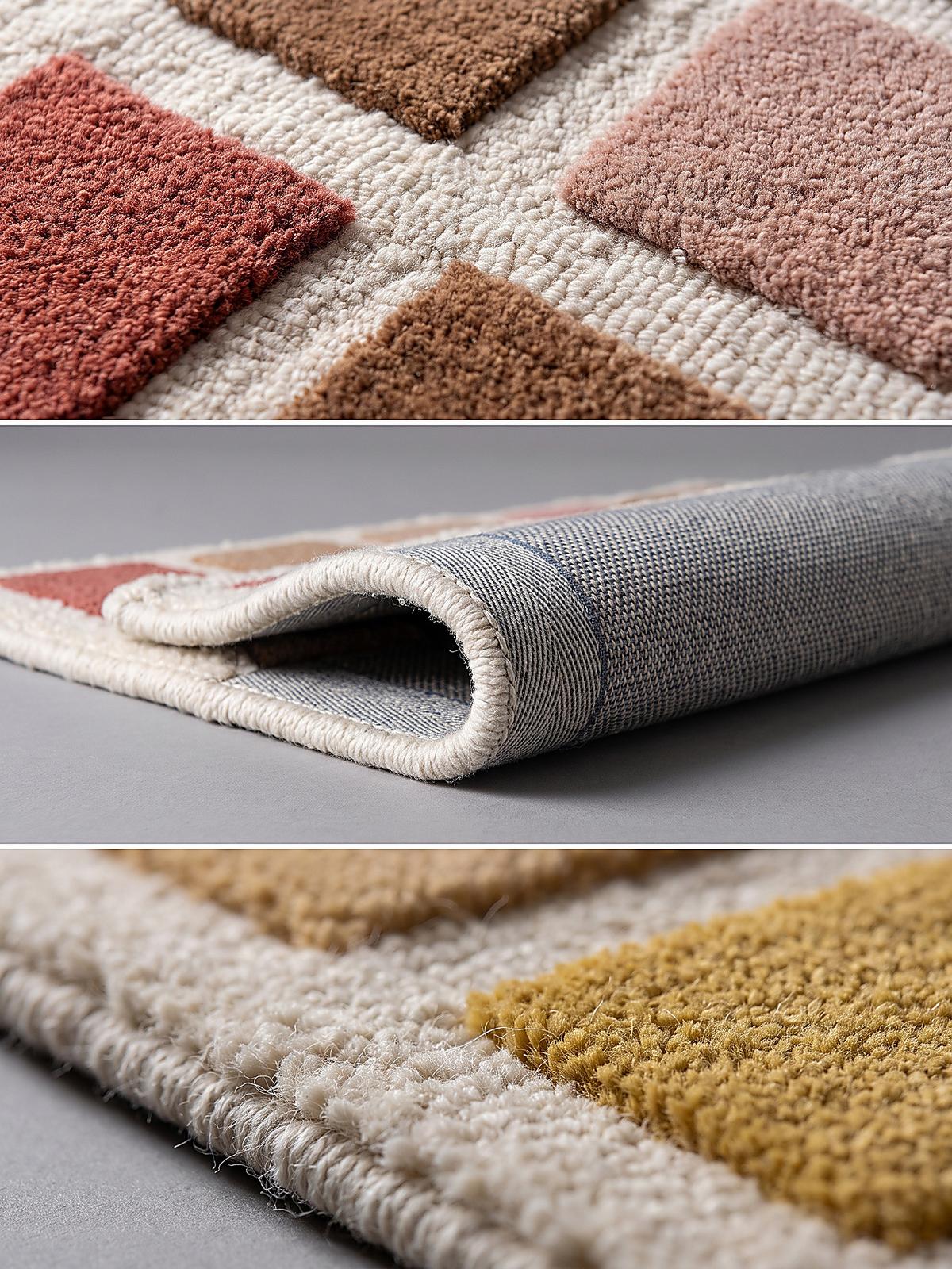 WOLLTEPPICH handgetuftet HAMPS, Quadratraster, Rosa, 200 x 290 cm - Rosa, Textil (200/290cm) - KADIMA DESIGN
