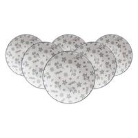 SUPPENTELLER Sendai Blume grau ø 20 cm 6er Set - Grau, Keramik (20cm) - Ritzenhoff Breker